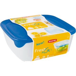 Sada 4 modrých dóz na potraviny Curver Fresh&Go