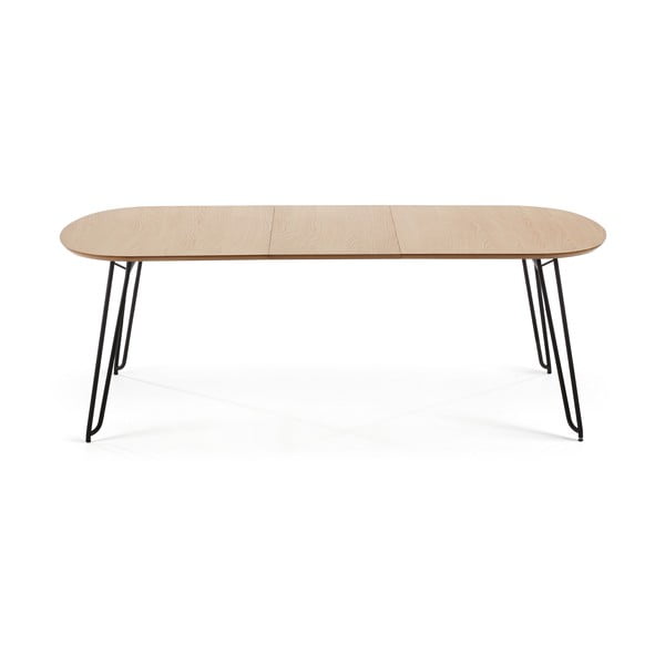 Rozkládací jídelní stůl v dekoru dubu v přírodní barvě 100x170 cm Novac – Kave Home-image-4