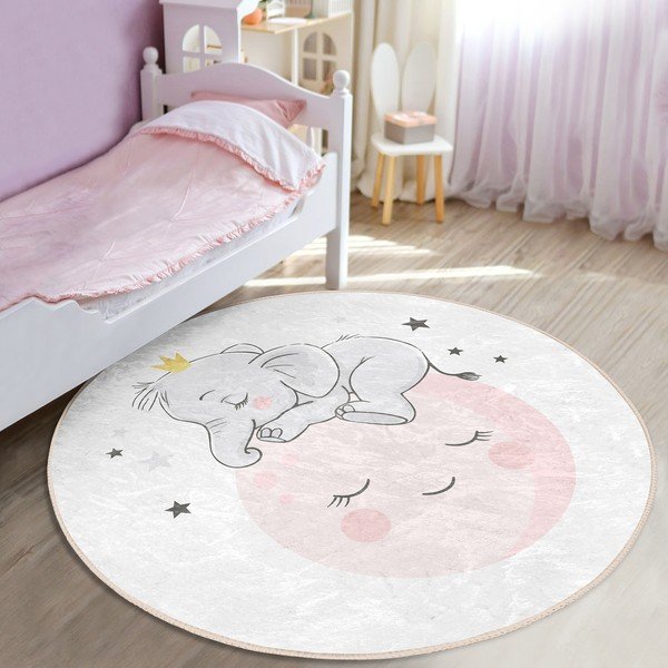 Bílý dětský koberec ø 120 cm Comfort – Mila Home-image-2
