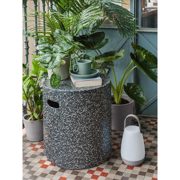 Černý betonový odkládací stolek Kave Home Jenell, ⌀ 35 cm-image-1