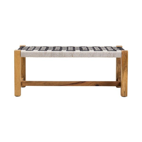 Černobílá dřevěná lavice Satna – Premier Housewares-image-2