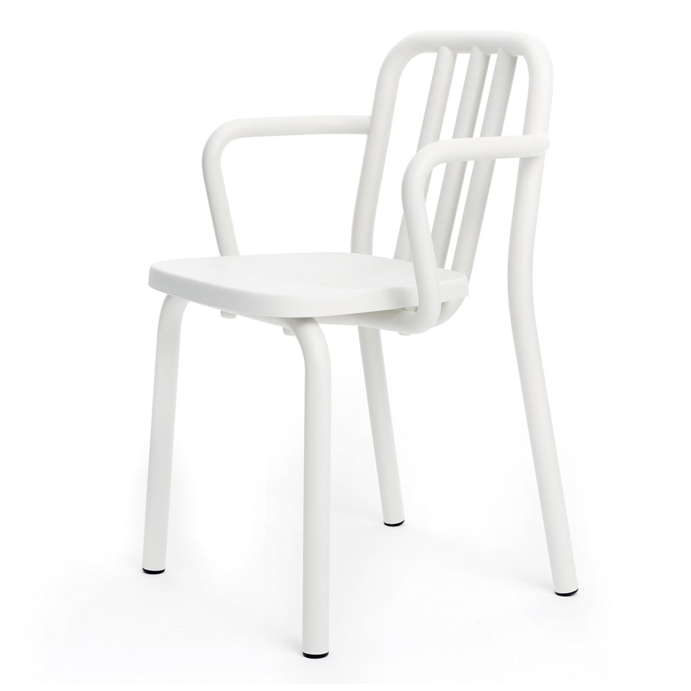Bílá židle s područkami Mobles 114 Tube
