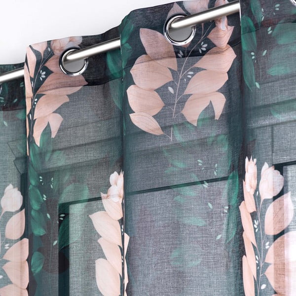 Tmavě zelená voálová záclona 140x280 cm Belline – douceur d'intérieur-image-1