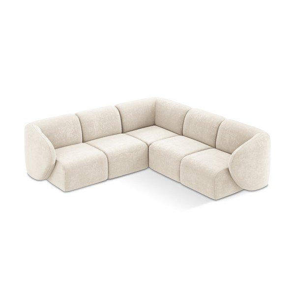 Béžová žinylková rohová pohovka Lani – Makamii-image-1