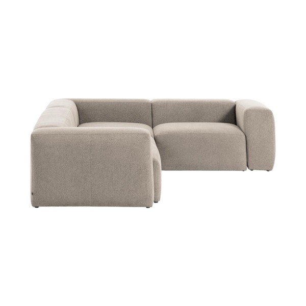 Béžová žinylková rohová pohovka Blok – Kave Home-image-3