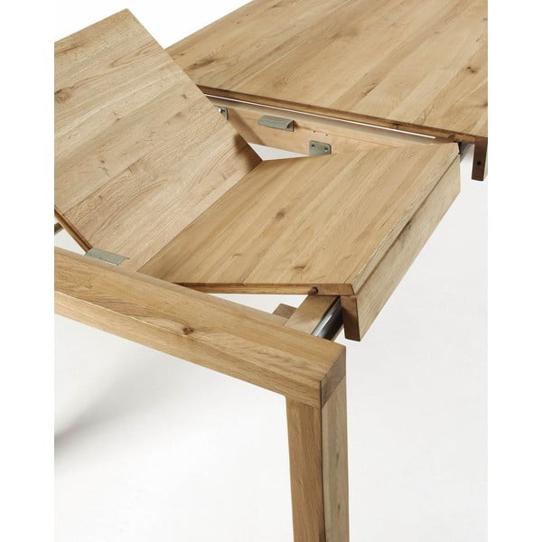 Rozkládací jídelní stůl s přídavnou deskou v dekoru dubu 100x200 cm Briva – Kave Home-image-4