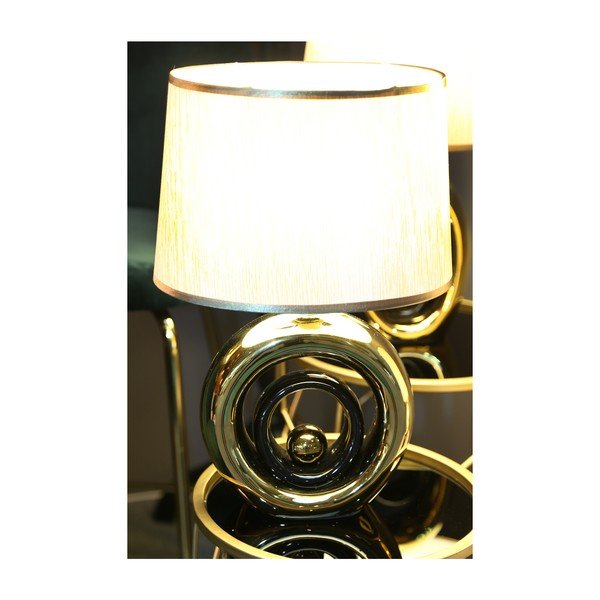 Bílá stolní lampa s konstrukcí ve zlaté barvě Mauro Ferretti Round-image-4
