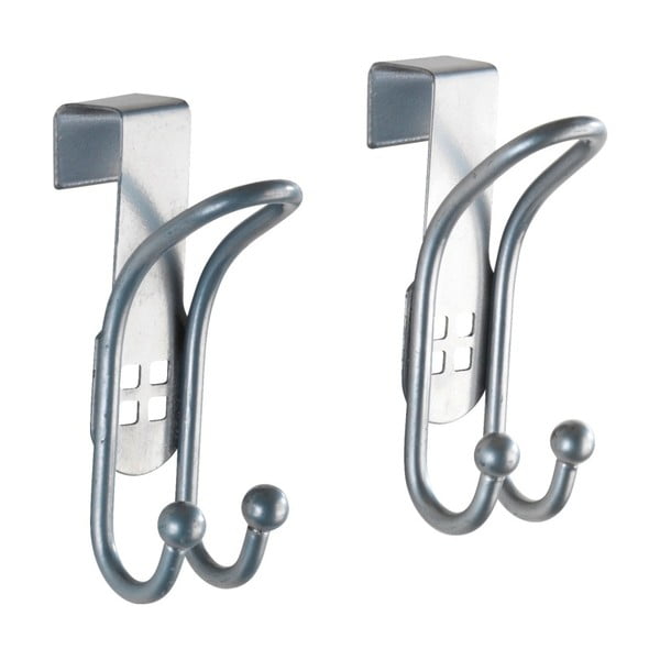 Sada 2 závěsných háčků na dveře ve stříbrné barvě Wenko Door Hook-image-1
