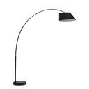 Černá stojací lampa s textilním stínidlem (výška 189 cm) May – Kave Home