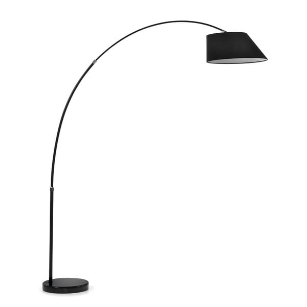 Černá stojací lampa s textilním stínidlem (výška 189 cm) May – Kave Home