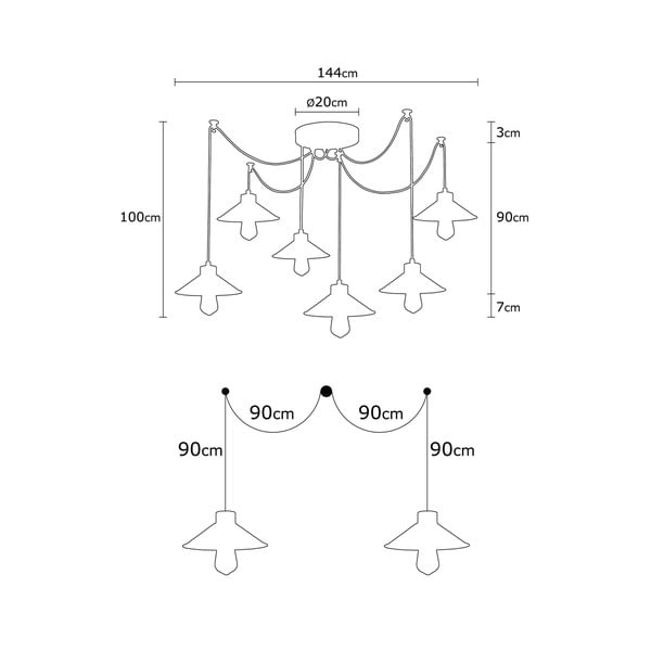 Závěsné svítidlo s kovovým stínidlem ø 114 cm Manavgat – Opviq lights-image-2