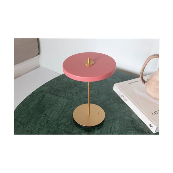 Růžová LED stmívatelná stolní lampa s kovovým stínidlem (výška 31 cm) Asteria Move – UMAGE-image-3