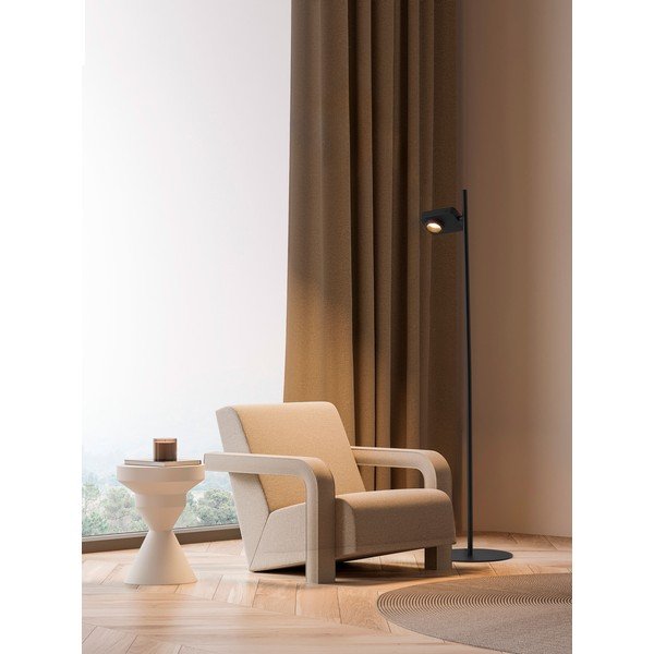 Černá hliníková LED stojací lampa s ohybatelnou konstrukcí/stmívatelná (výška 131 cm) Kedros – Nova Luce-image-1
