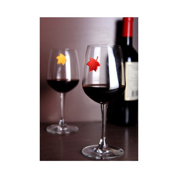 Sada 6 rozlišovačů skleniček Qualy&CO Leaf My Glass-image-1