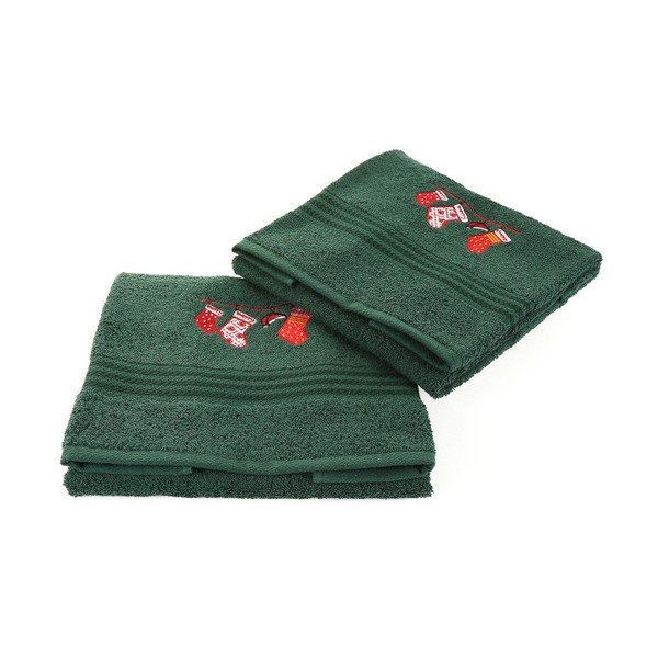 Sada 2 ručníků Corap Green Socks, 50 x 90 cm-image-1