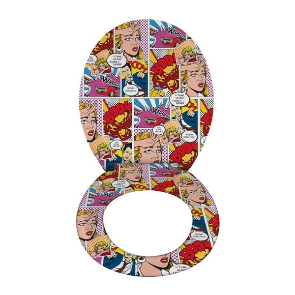 WC sedátko se snadným zavíráním Wenko Pop Art, 45 x 37,5 cm-image-2
