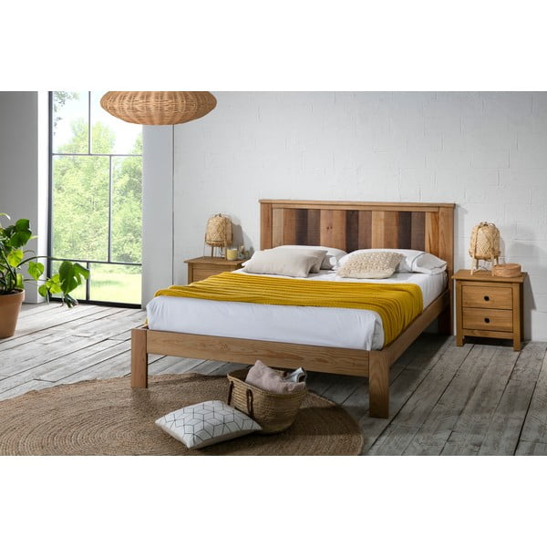 Dvoulůžková postel s roštem v přírodní barvě 140x190 cm Maude – Marckeric-image-1