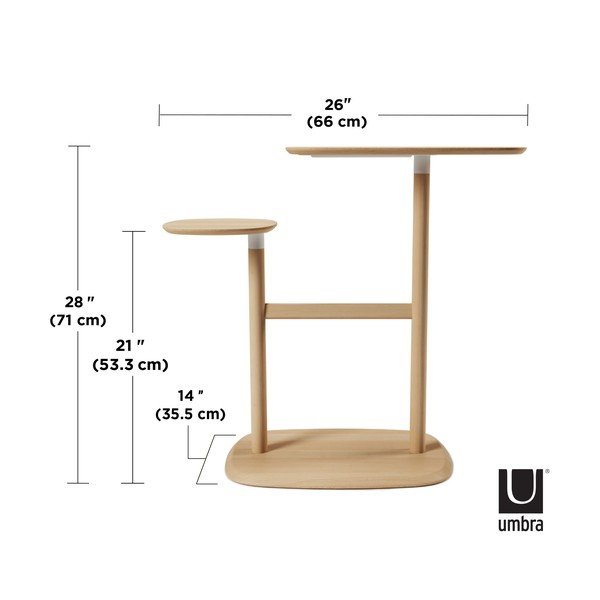Odkládací stolek z bukového dřeva 36x87 cm Swivo – Umbra-image-4
