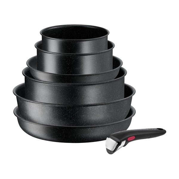 Hliníková sada nádobí 7 ks INGENIO Black stone L3998702 – Tefal