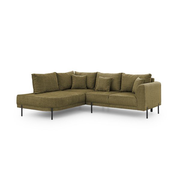 Zelená žinylková rohová pohovka (levý roh/do L) Mauris  – Ropez-image-2