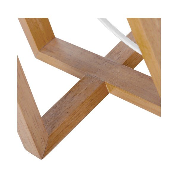 Šedo-hnědá stolní lampa z masivního dřeva s textilním stínidlem (výška 44 cm) – Casa Selección-image-2