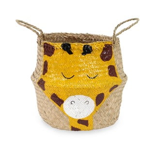 Dětský koš na hračky z mořské trávy ve žluto-přírodní barvě ø 30x28 cm Giraffe – Compactor