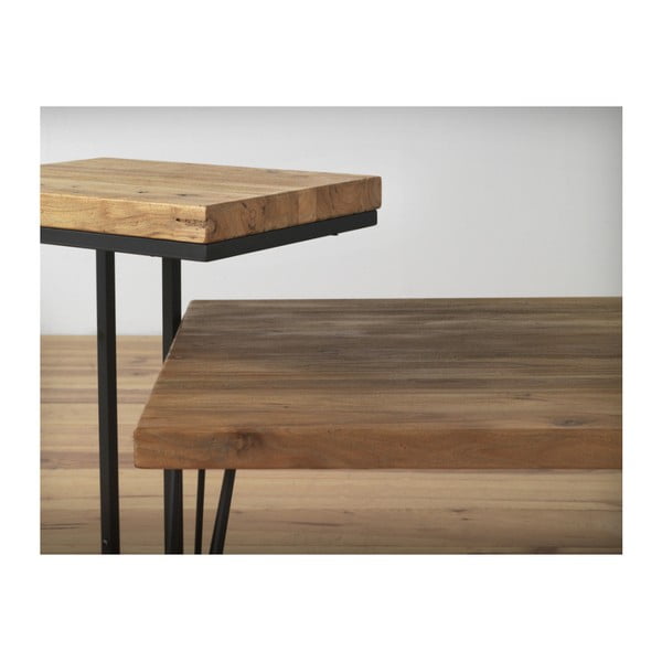 Konzolový stolek s deskou z jilmového dřeva Geese Lorena, výška 83 cm-image-3