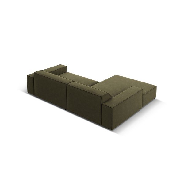 Khaki sametová modulární rohová pohovka (levý roh/s lenoškou) Jodie – Micadoni -image-2