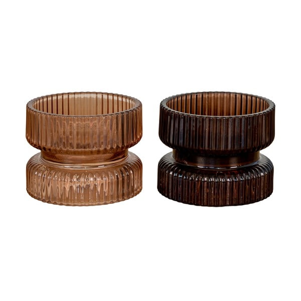 Skleněné svícny v sadě 2 ks - House Nordic-image-1