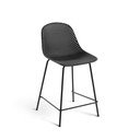 Tmavě šedá kovovo-plastová zahradní barová židle Quinby – Kave Home