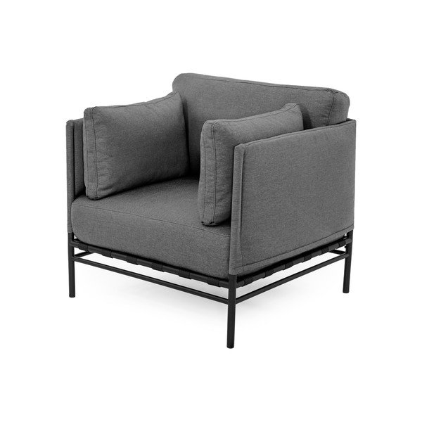 Tmavě šedé polstrované zahradní křeslo Dandy – Sit Sit-image-3