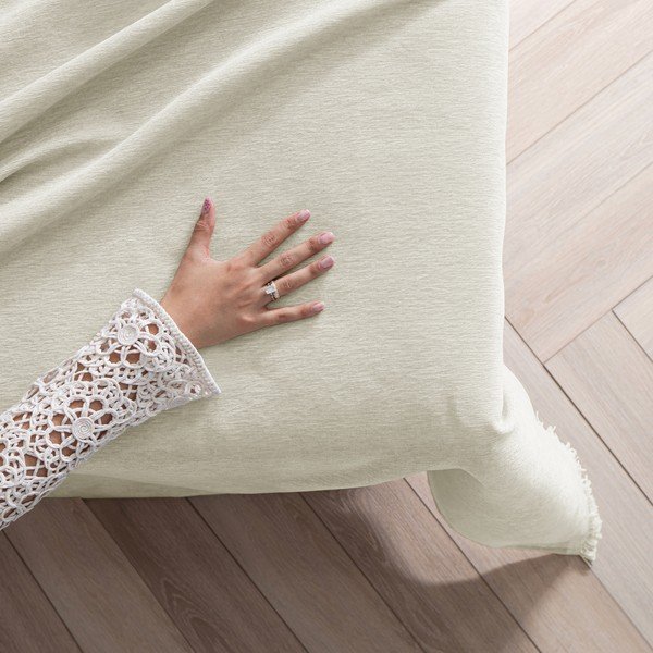 Krémový přehoz z žinylky 220x240 cm Talo – Filumi-image-1