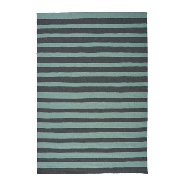 Tyrkysový ručně tkaný vlněný koberec Linie Design Toya, 200 x 300 cm