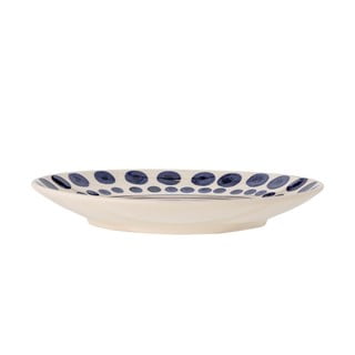 Bílo-tmavě modrý talíř z kameniny ø 27 cm Shama – Bloomingville