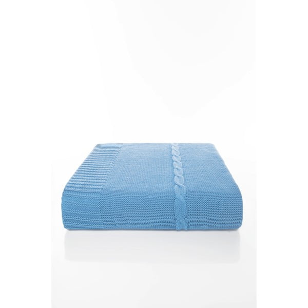 Světle modrá deka Home De Bleu Lora, 170 x 130 cm