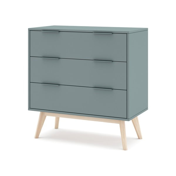 Komoda šedozelená 80x83x40 cm Pisco – Marckeric-image-3