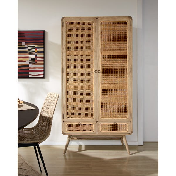 Šatní skříň z masivu mindi v přírodní barvě 90x175 cm Nalu – Kave Home-image-1
