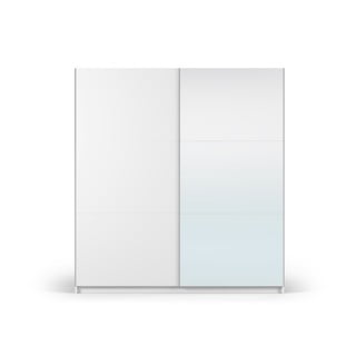 Bílá šatní skříň se zrcadlem a s posuvnými dveřmi 200x215 cm Lisburn - Cosmopolitan Design