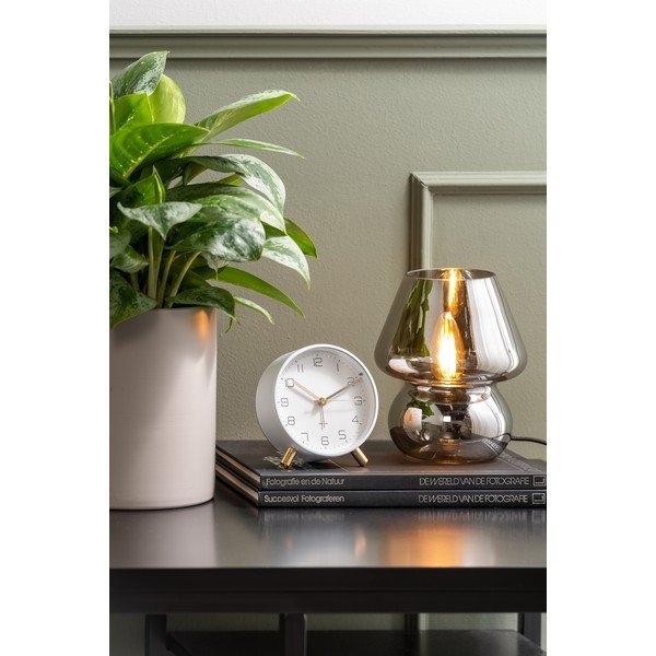 Skleněná stolní lampa ve stříbrné barvě Leitmotiv Glass, výška 18 cm-image-1