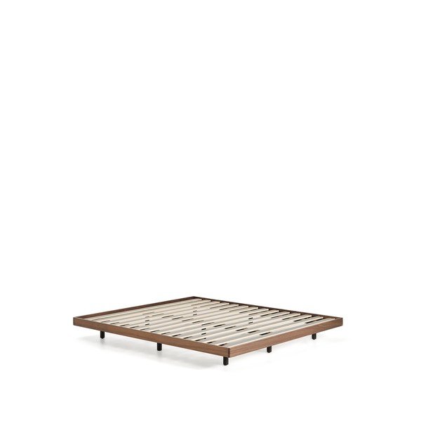 Hnědá dvoulůžková postel z březového dřeva bez čela s roštem 180x200 cm Norlen – Kave Home