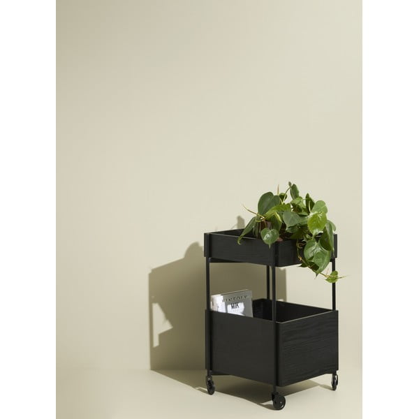 Vozík z jasanového dřeva na kolečkách 42x37 cm Fresh - Hübsch-image-1