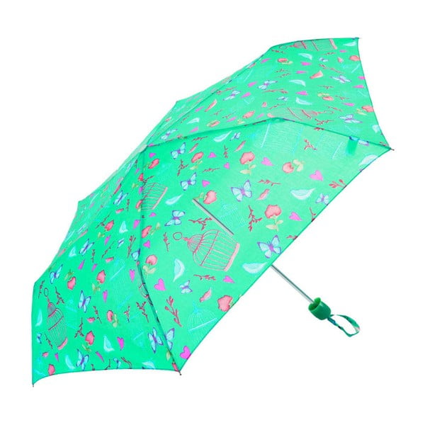 Dětský zelený skládací deštník Birds & Butterflies