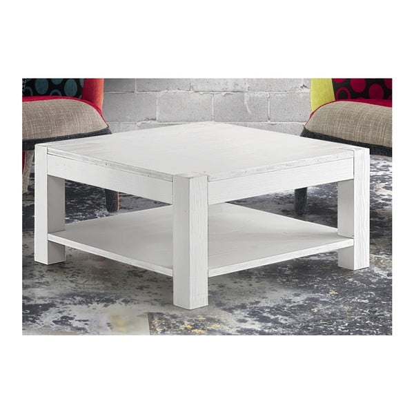 Bílý konferenční stolek z jedlového dřeva Castagnetti  Square