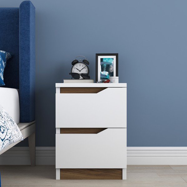 Bílý noční stolek Erica – Kalune Design-image-1