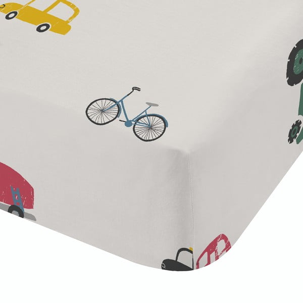 Bílé napínací bavlněné dětské prostěradlo na dvoulůžko 135x190 cm Transport – Bianca