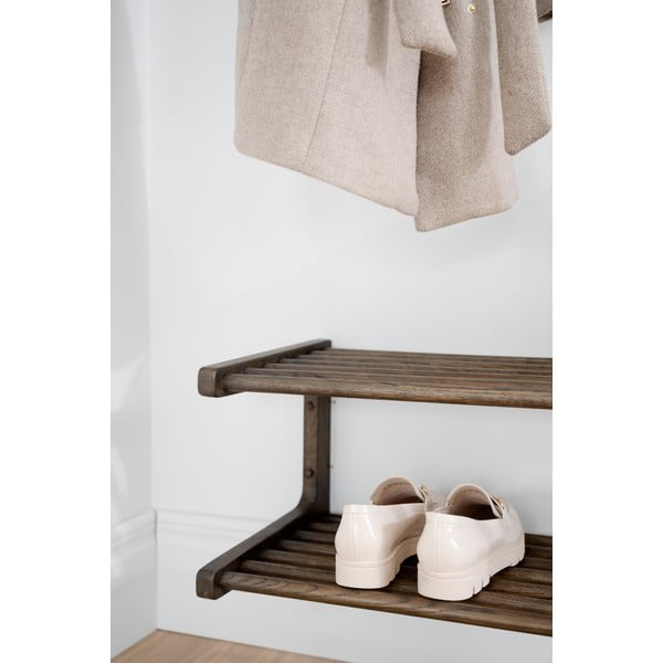 Tmavě hnědý závěsný botník z dubového dřeva Inverness - Rowico-image-3