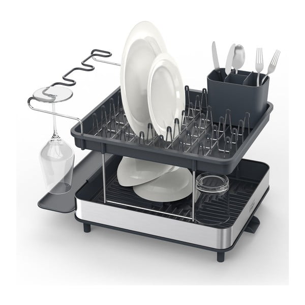 Šedý dvoupatrový nerezový odkapávač Excel  – Joseph Joseph-image-3