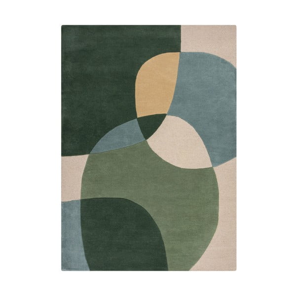 Zelený ručně tkaný vlněný koberec 120x170 cm Glow Green & Blue – Flair Rugs
