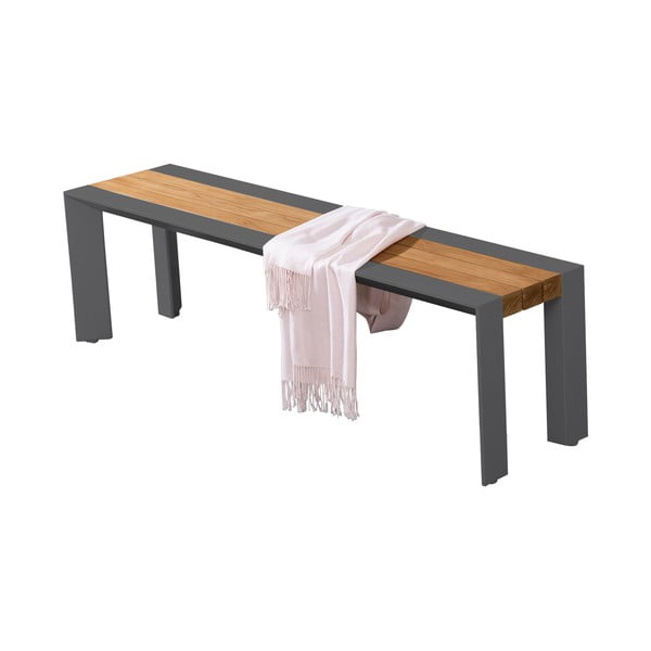 Tmavě šedo-hnědá kovová zahradní lavice Silea – Garden Pleasure