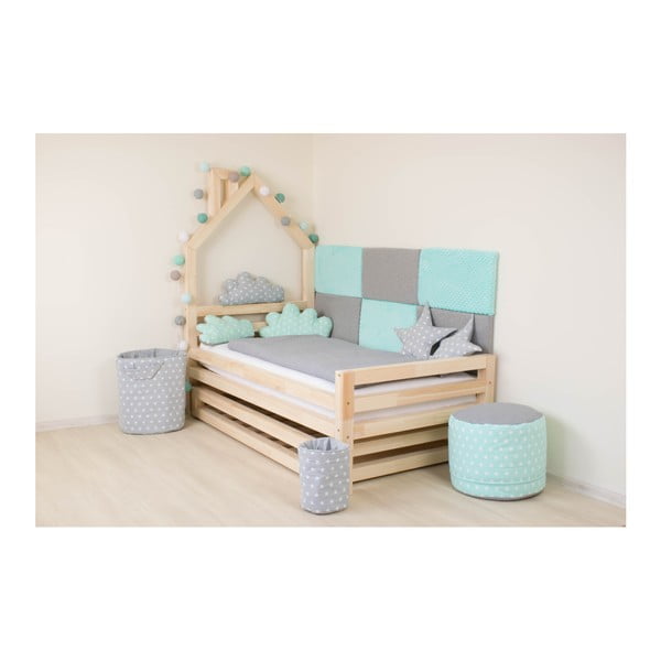 Sada 4 bílých prodloužených nohou z borovicového dřeva k posteli Benlemi, výška 20 cm-image-4